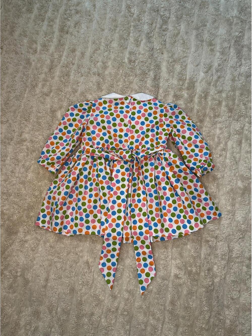 Beaufort Bonnet Company 'Dottie' polka-dot Peter Pan collar smocked dress 12M - Picture 7 of 9